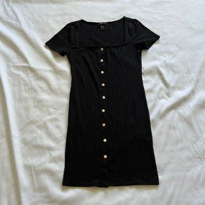 Forever 21 Black Button Down Dress S